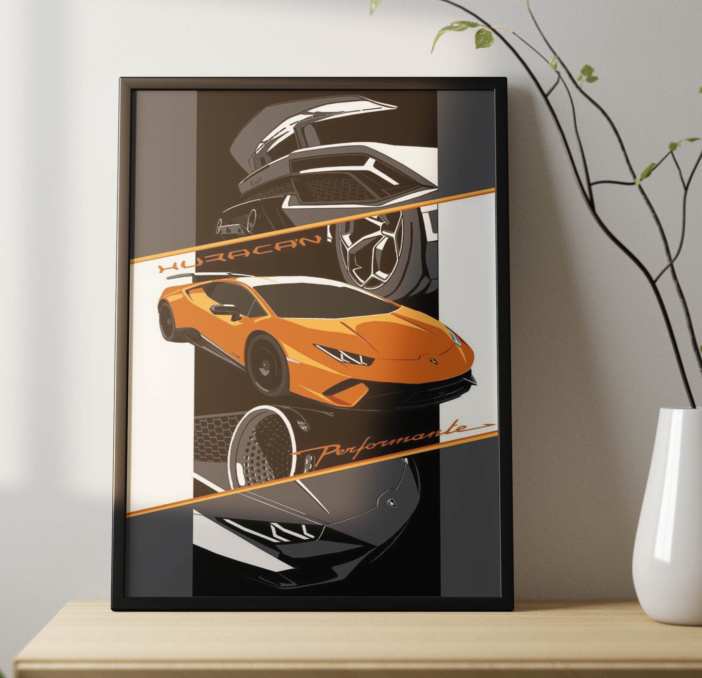 Super Car Art Poster Frame