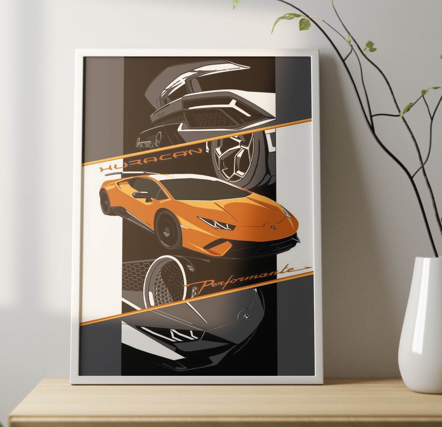 Super Car Art Poster Frame