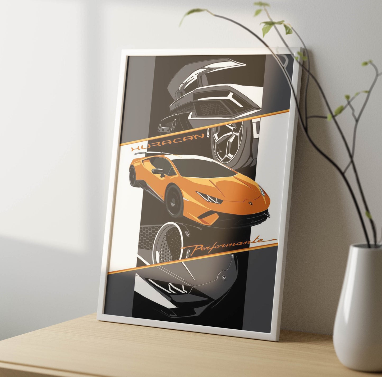 Super Car Art Poster Frame