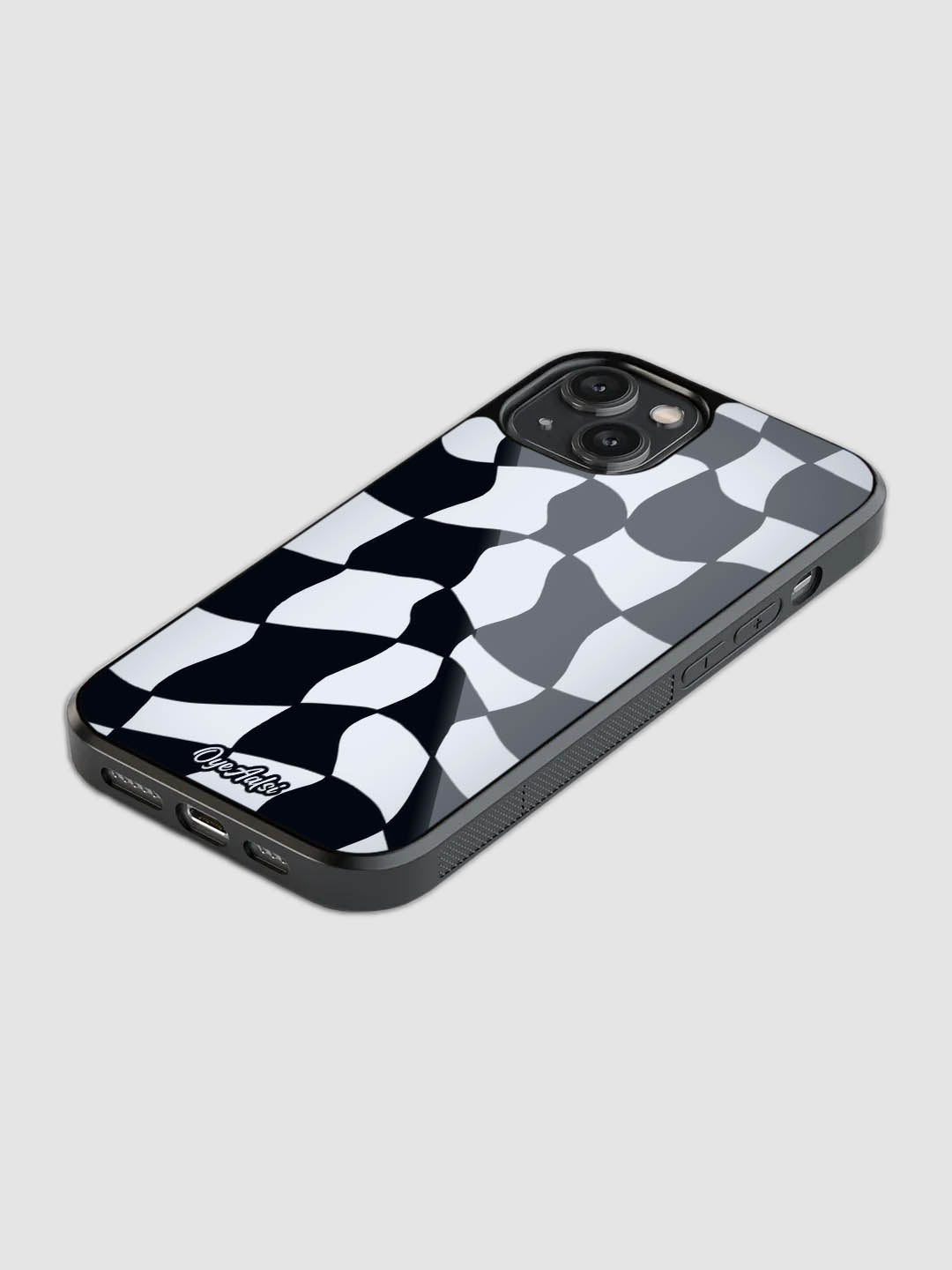 Y2K B&W Checks Glass Phone Case