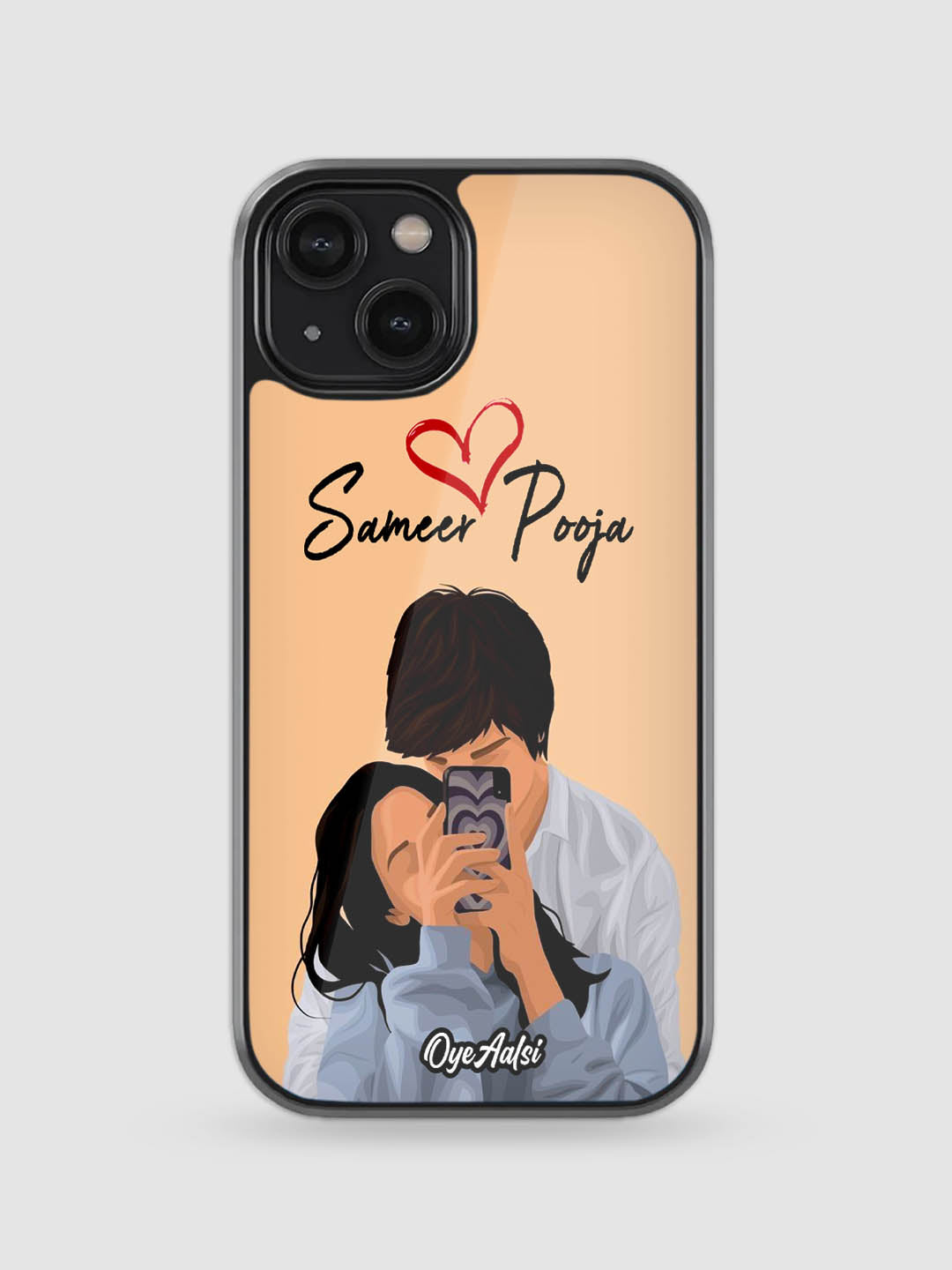 Customized Name Couple Pinterest Glass Case