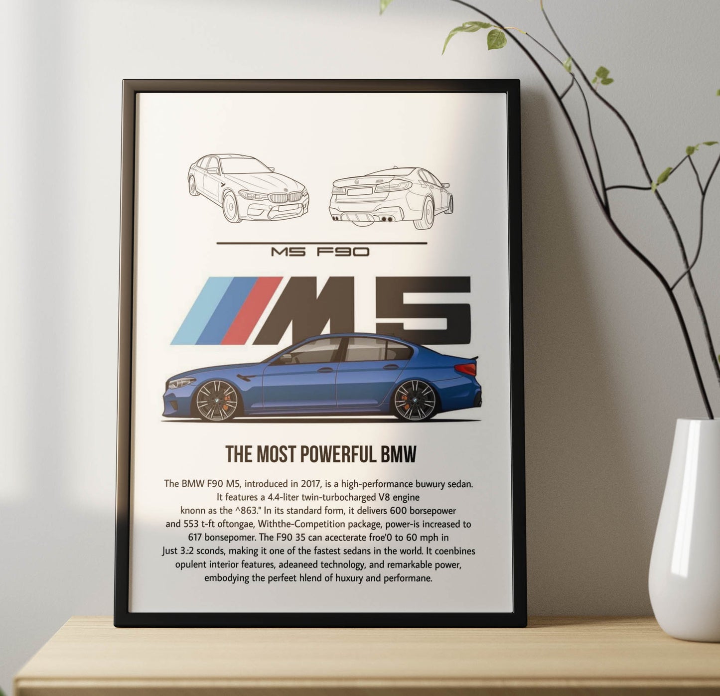 Super Car Art Poster Frame