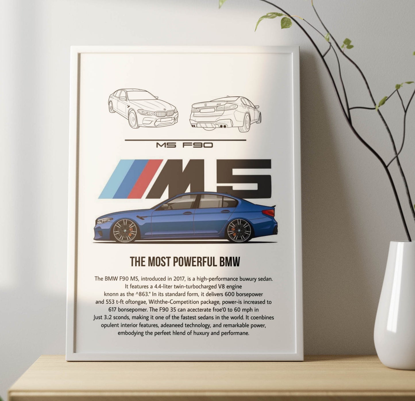Super Car Art Poster Frame
