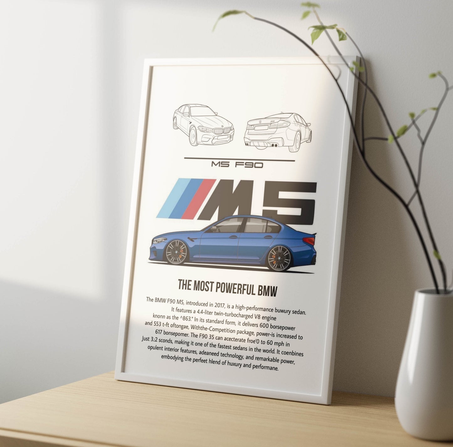 Super Car Art Poster Frame