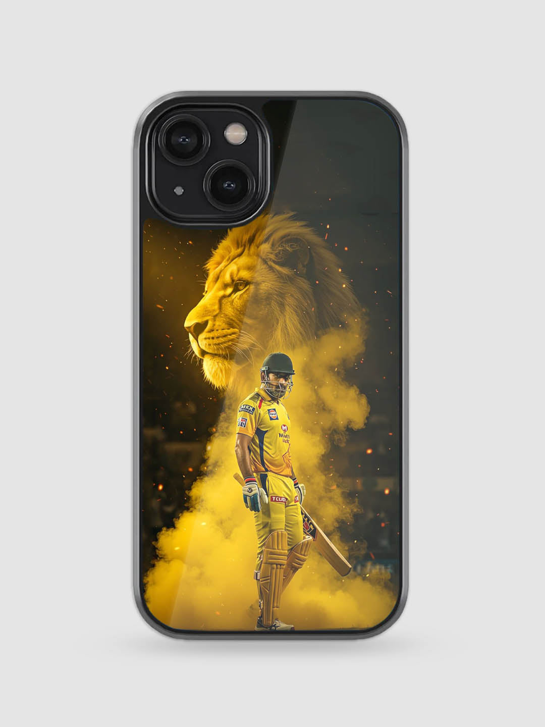 MS Dhoni Legend premium glass back cover cricket design