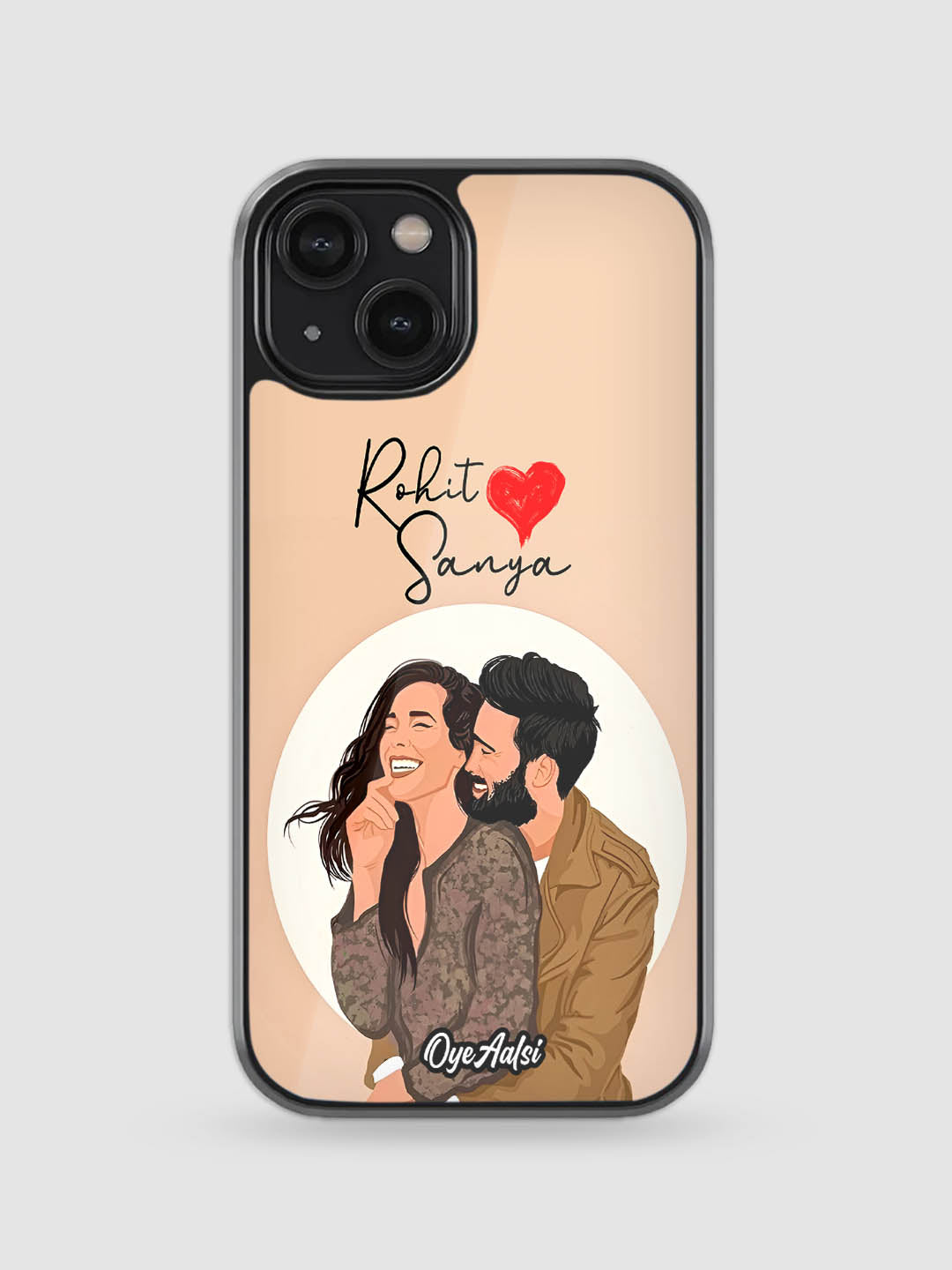 Customized Name Couple Glass Case