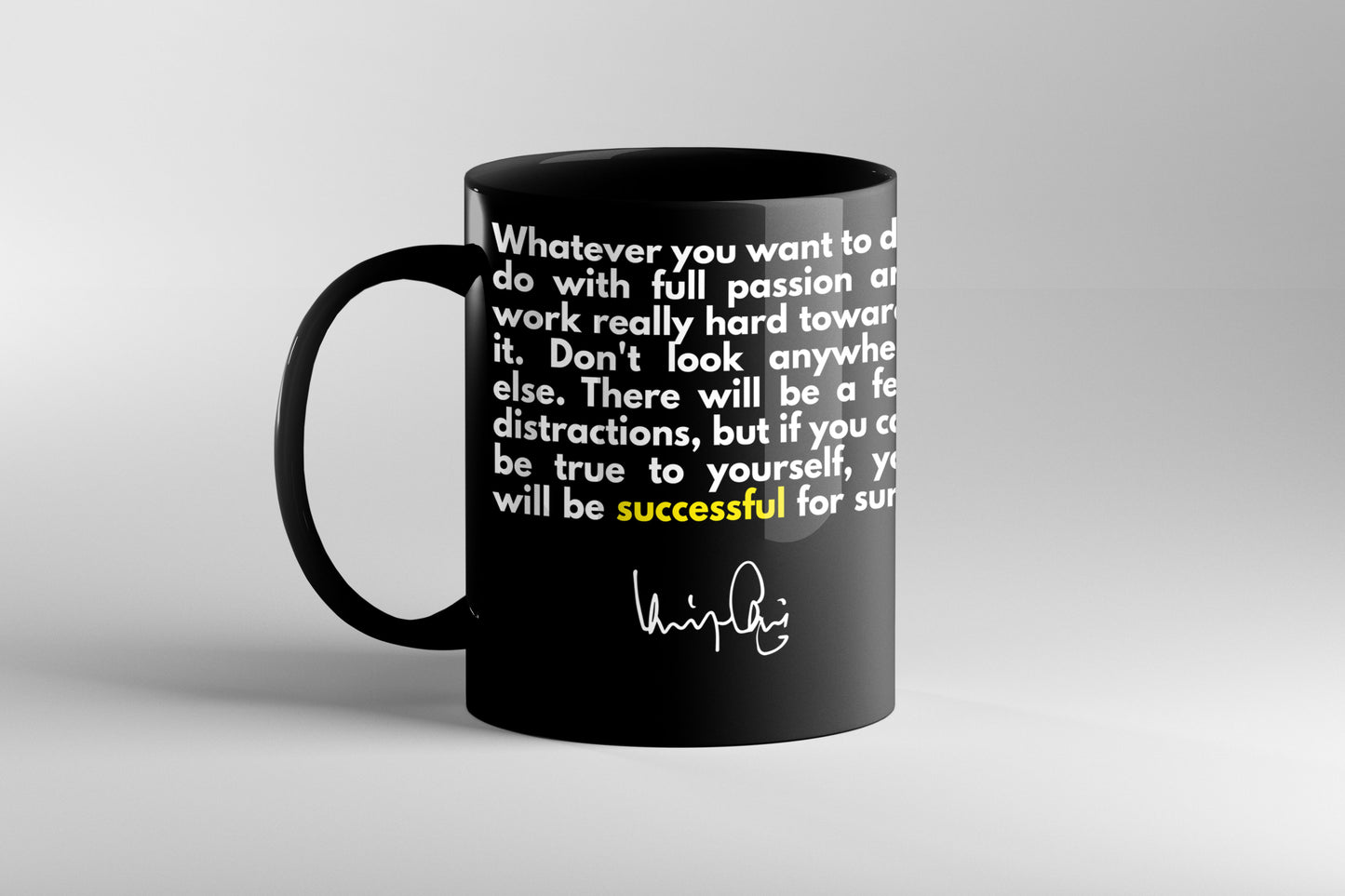 Virat Kohli Quote Black Coffee Mug