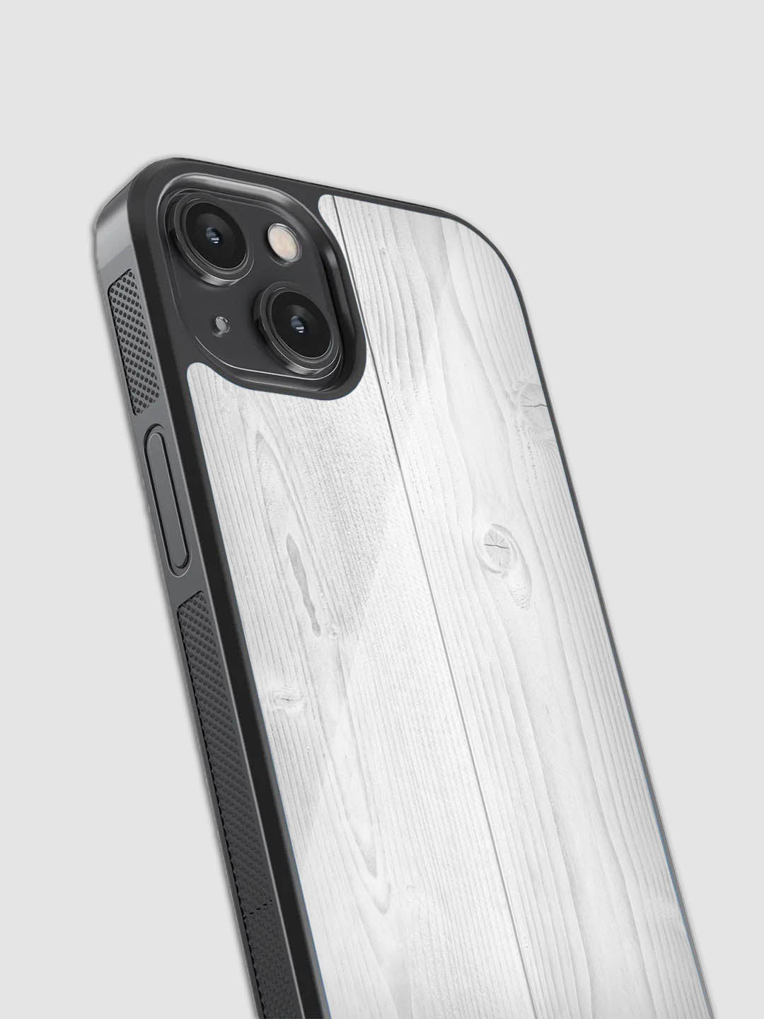 White Wooden Print Glass Phone Case