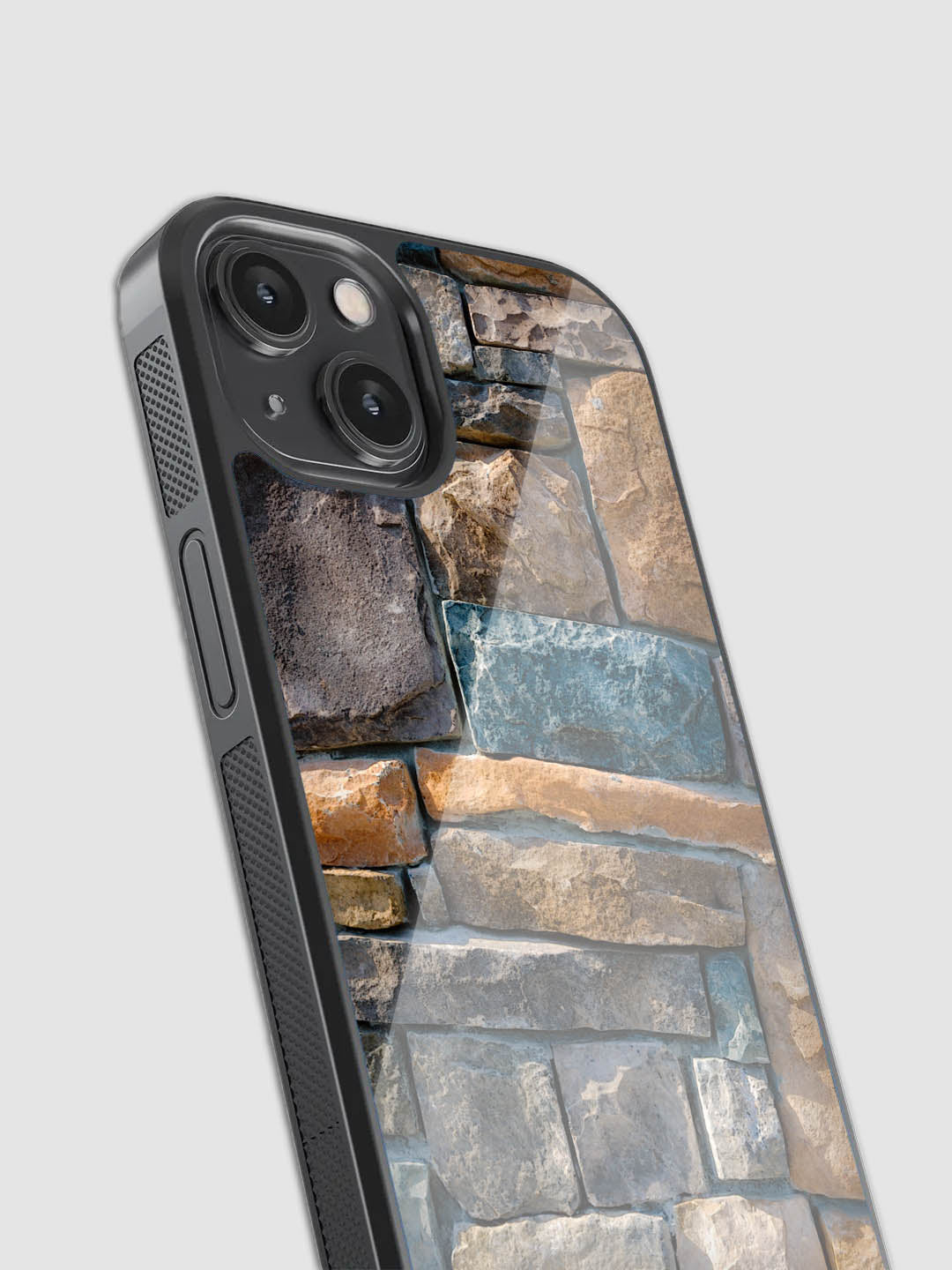 Real Stone Print Glass Phone Case