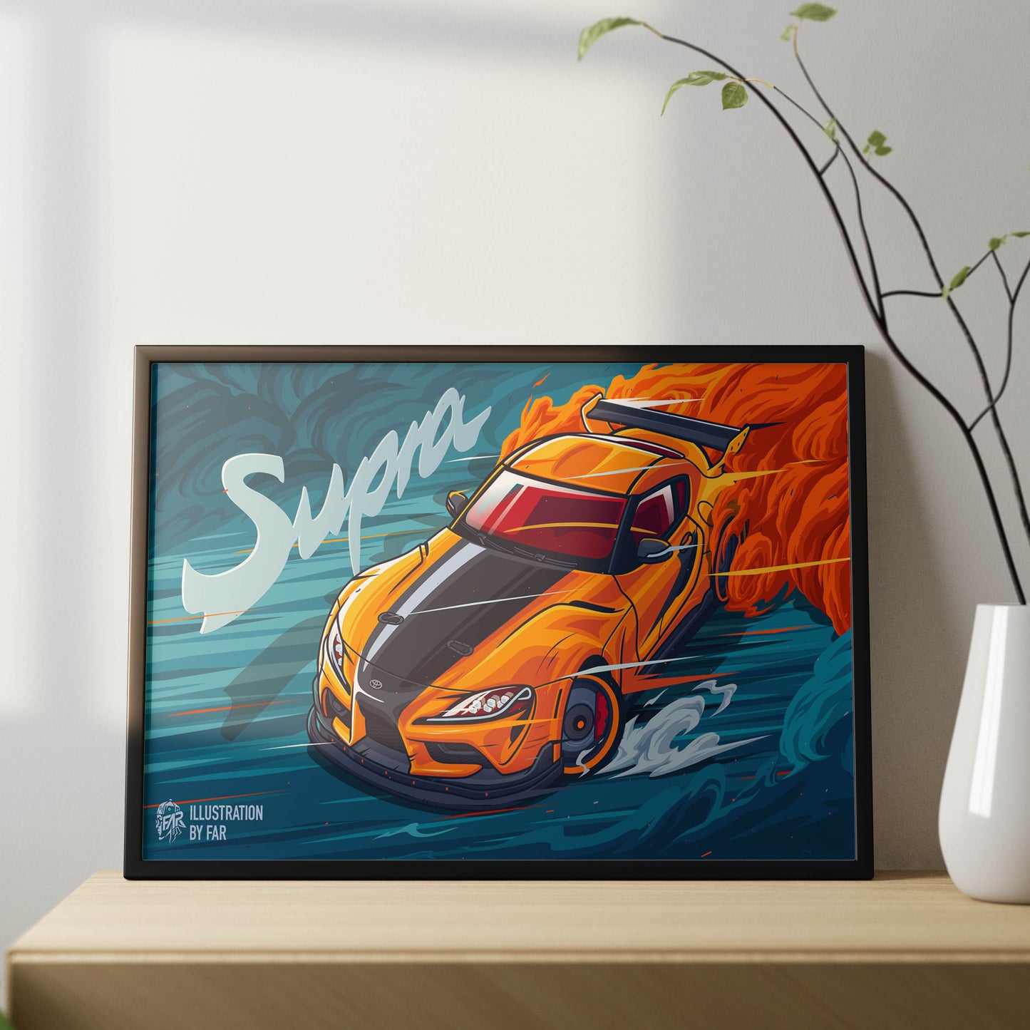 Super Car Illustration-4 Poster Frame