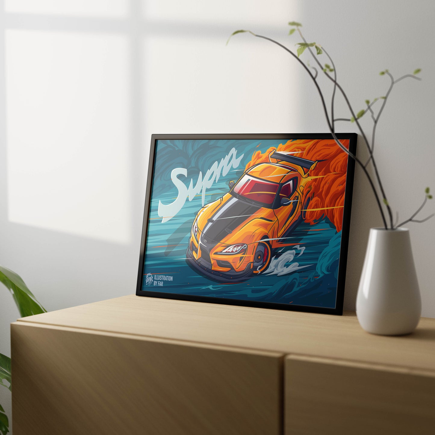Super Car Illustration-4 Poster Frame