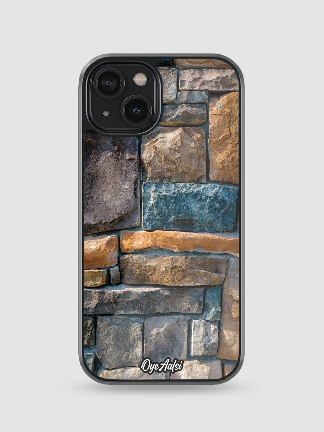 Real Stone Print Glass Phone Case