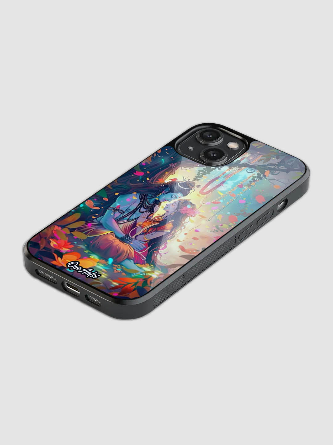 Shiv Parvati Art Glass Phone Case