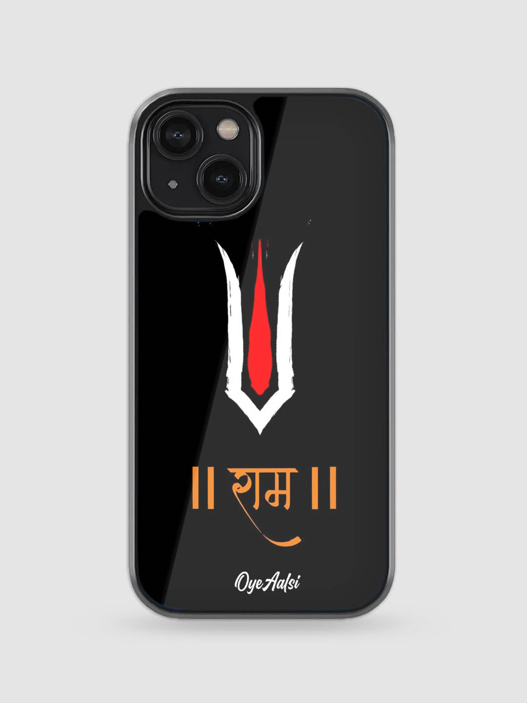 Stylish glass phone case inspired by Hindu Bhagwan Lord Ram spiritual presence.