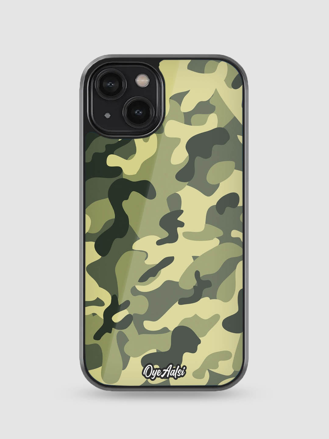Green Camo Glass Phone Case