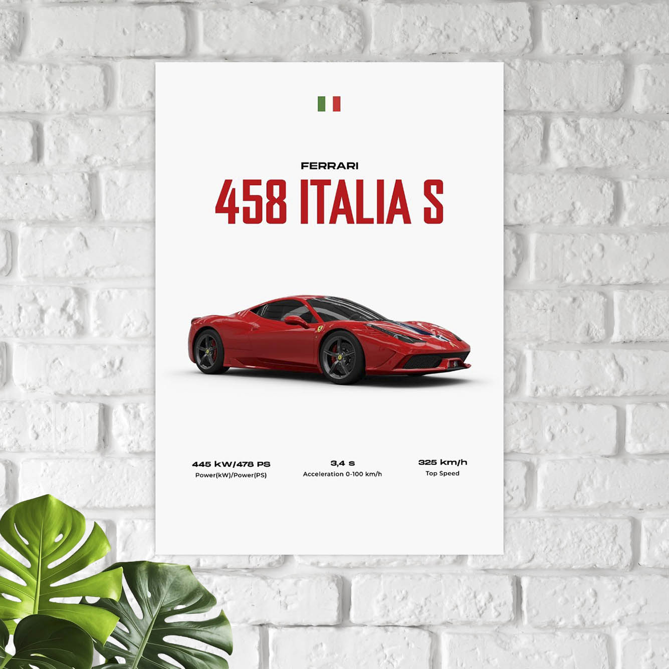 458 Italia Car Poster