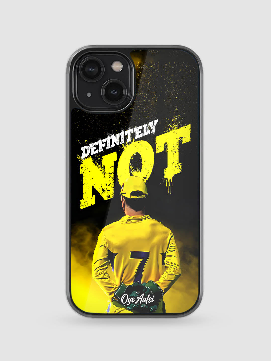 MS Dhoni Definitely Not premium glass back cover attitude design