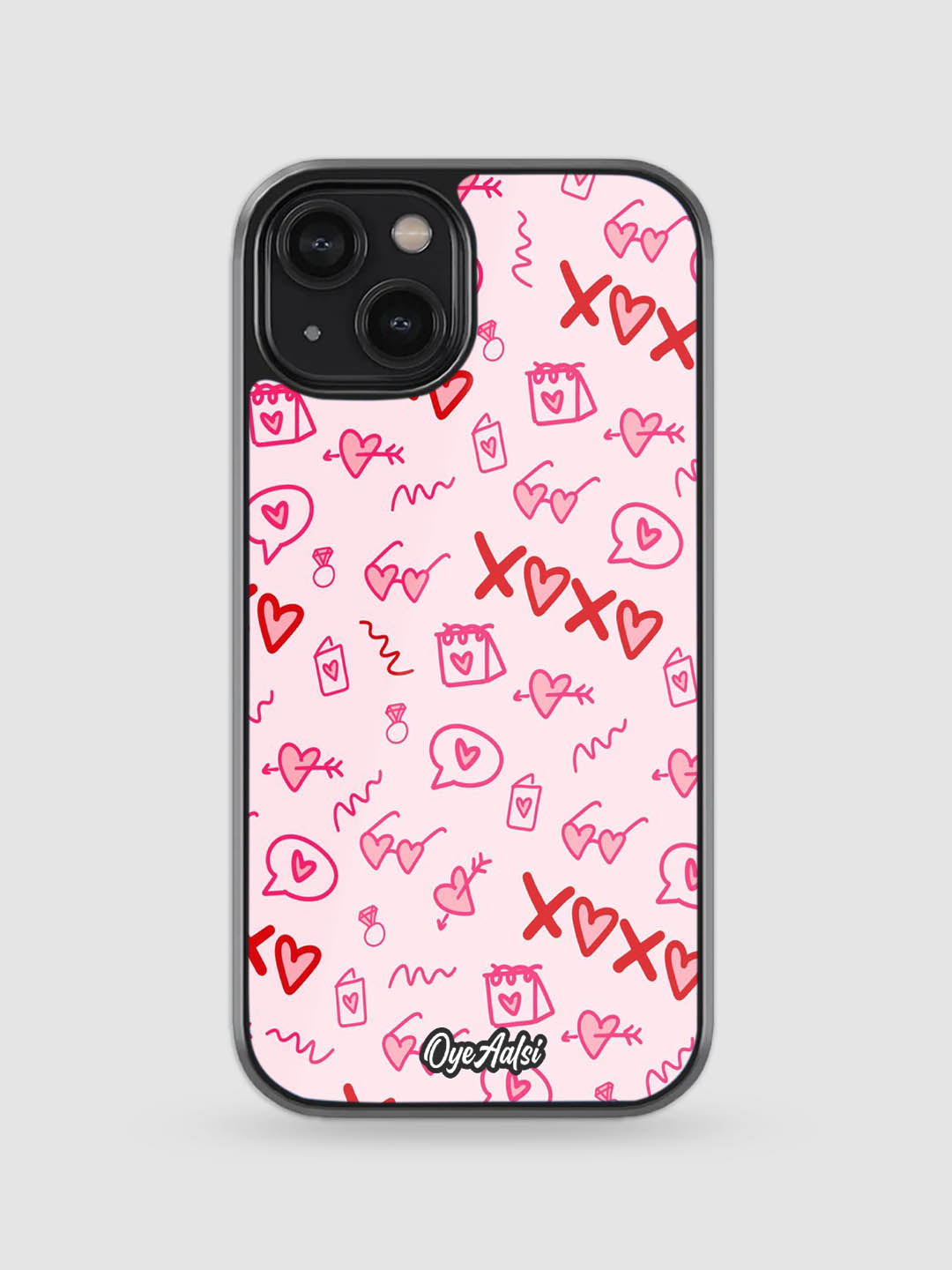 Love Pattern Glass Case