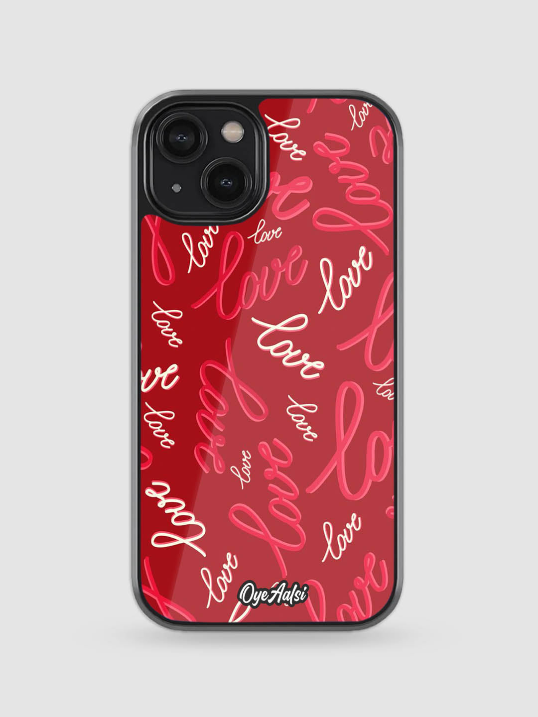 Love Pattern Glass Case