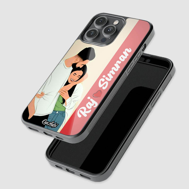 Customized Name Couple Glass Case