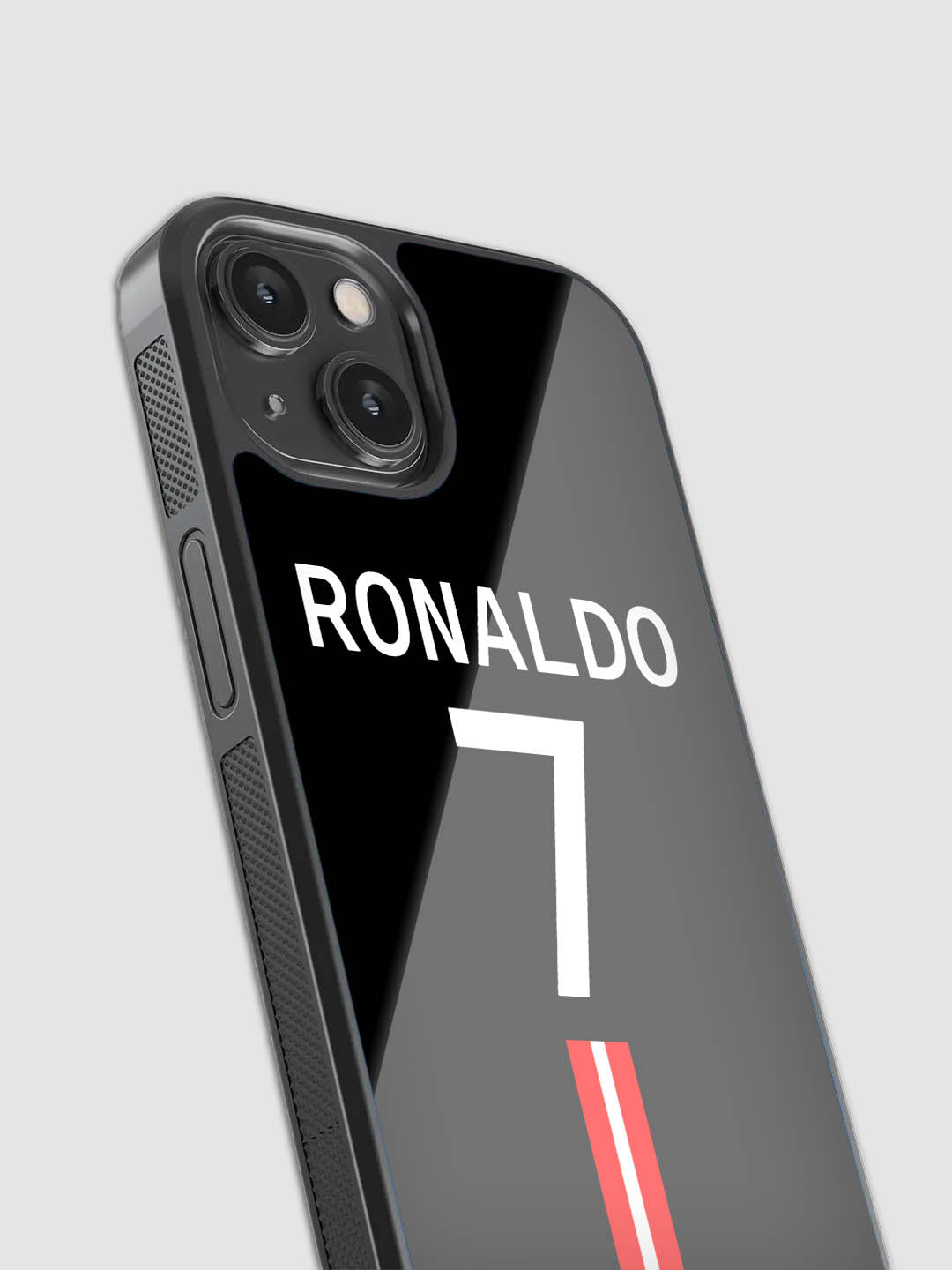 Cristiano Ronaldo Black Jersey Glass Phone Case