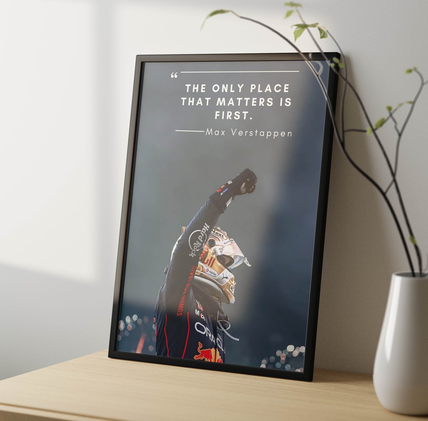 Max Verstappen Inspirational Quote Poster Frame