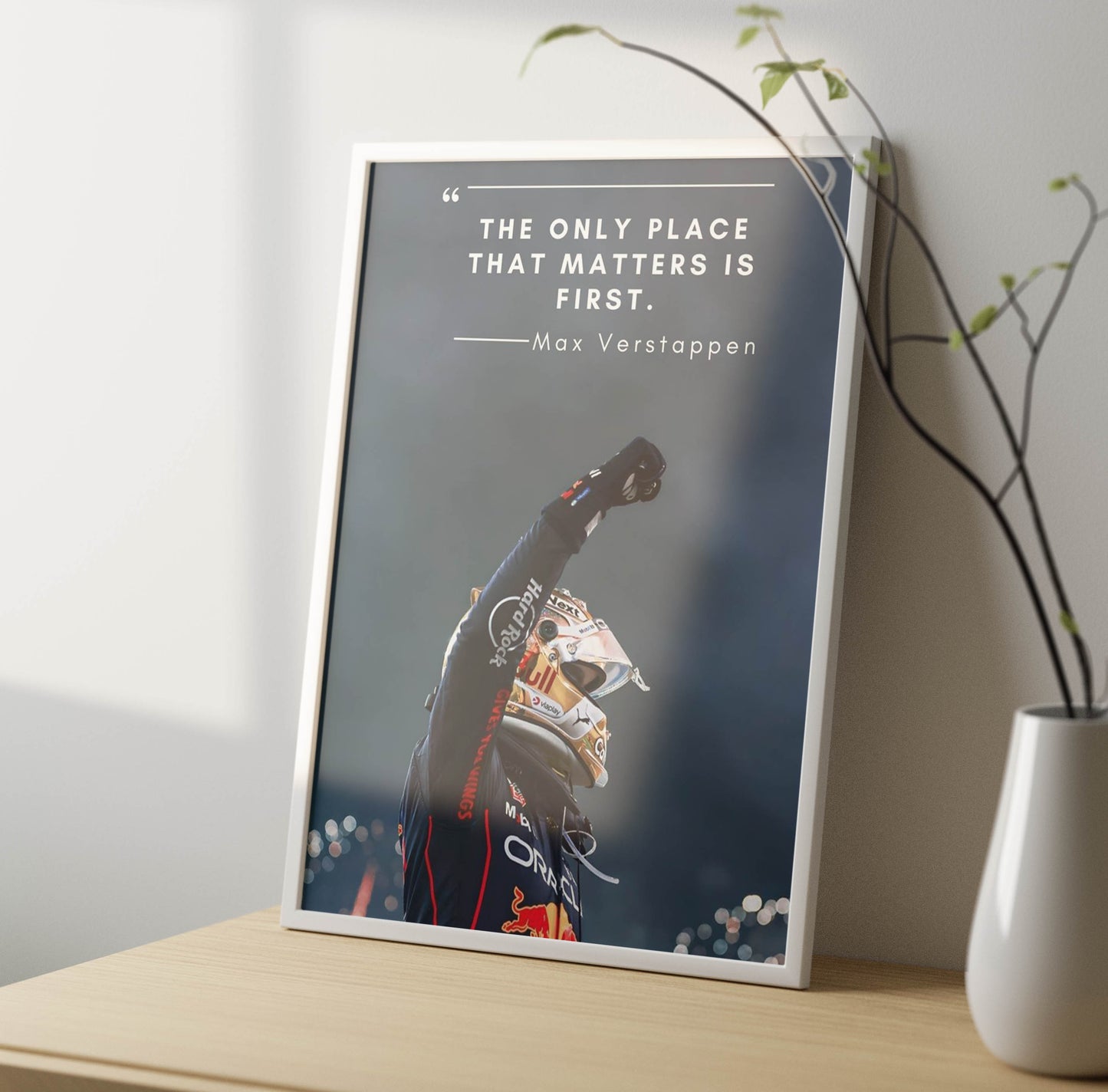 Max Verstappen Inspirational Quote Poster Frame