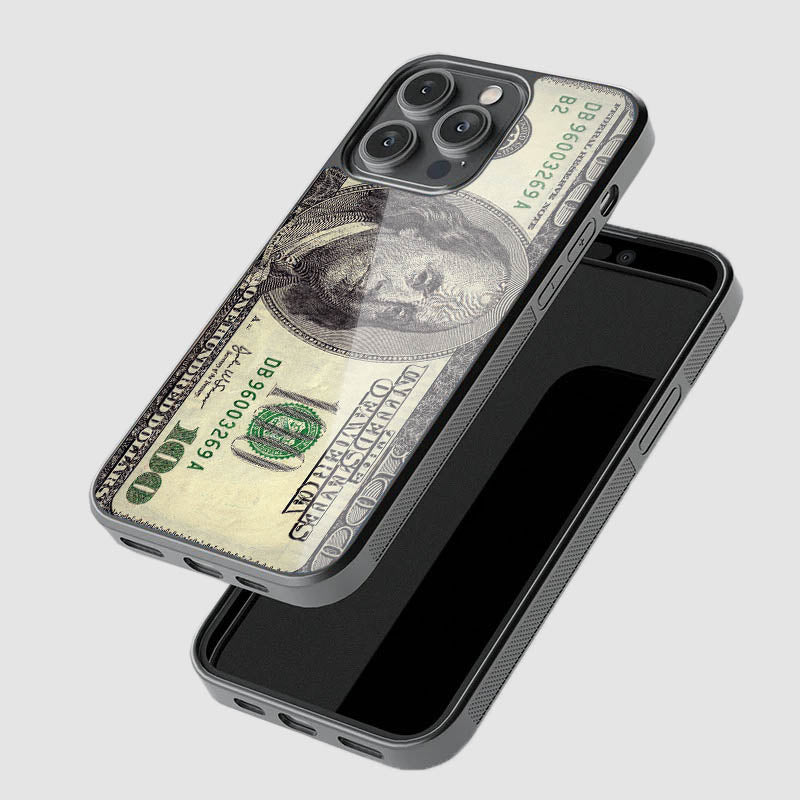 100 Dollar Print Glass Phone Case