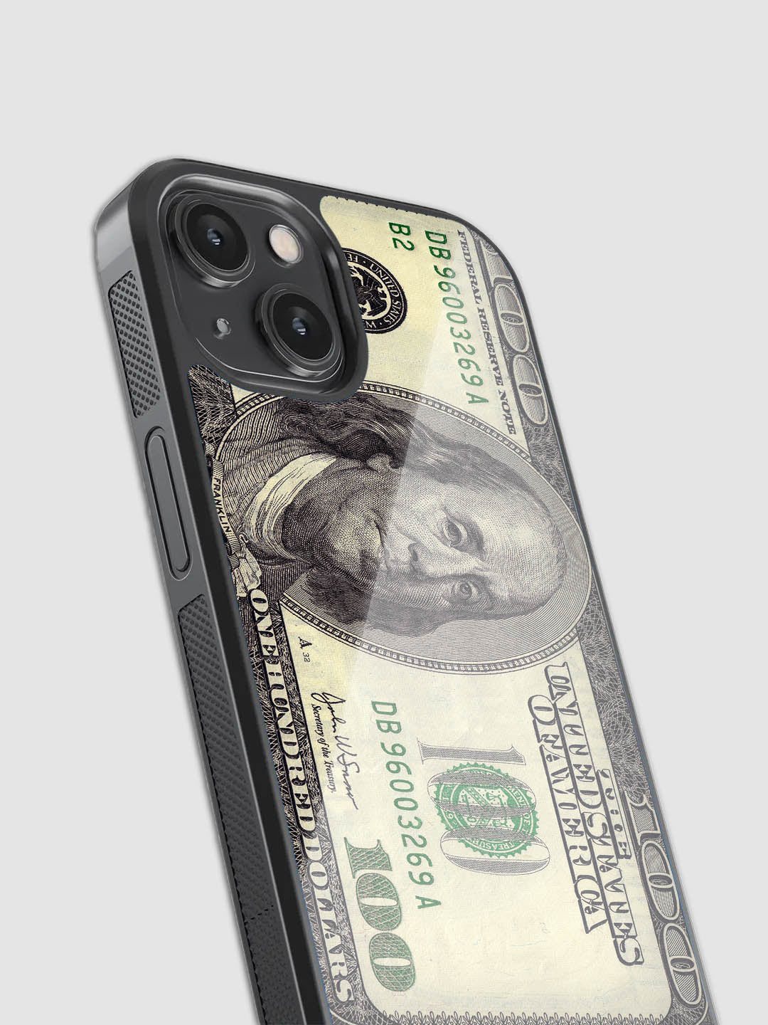 100 Dollar Print Glass Phone Case