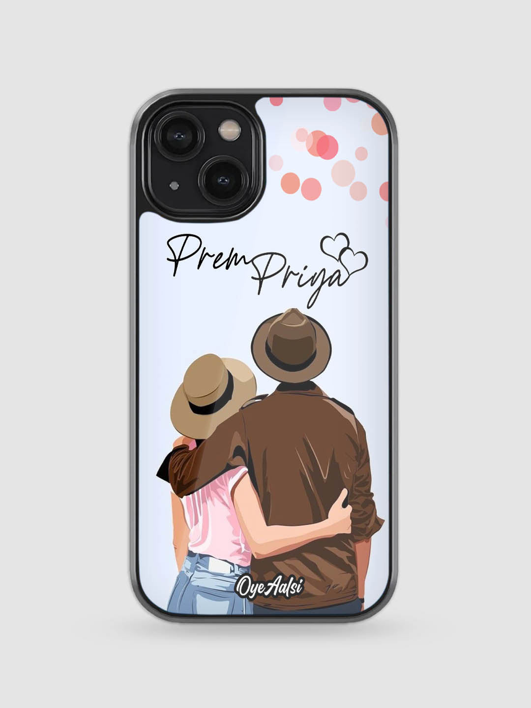 Customized Name Couple Vibes Glass Case