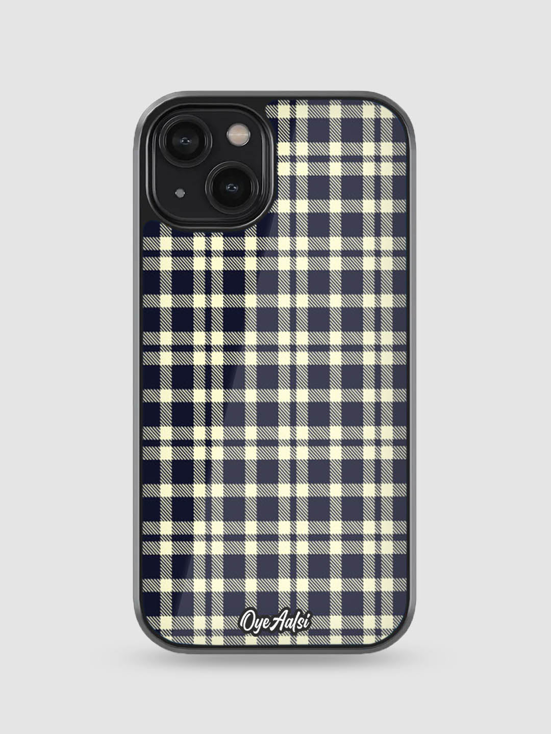 Black And White Checks Glass Phone Case