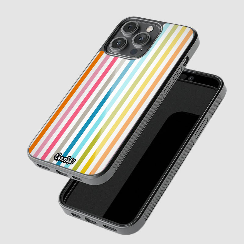 Colorful Stripes Glass Phone Case