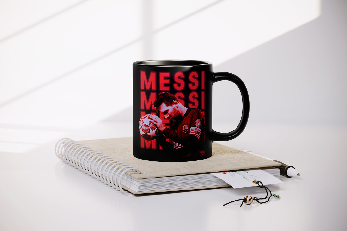 Lionel Messi Artifact Black Coffee Mug