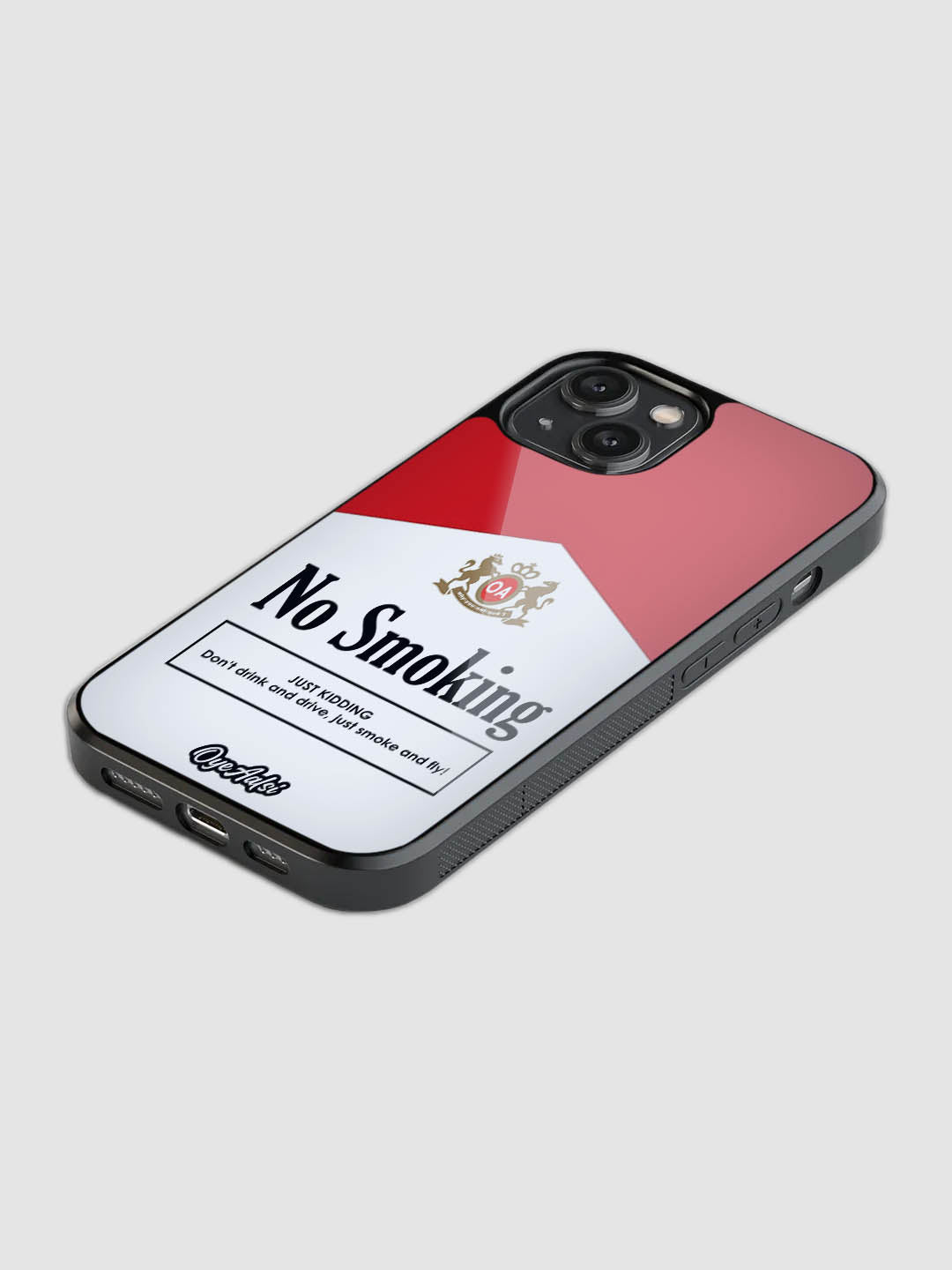 No Smoking Print Glass Phone Case