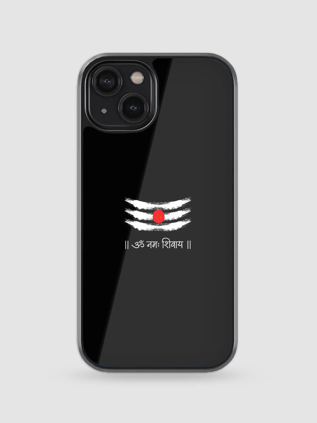 Bhagwan Shiv inspired glass phone case with detailed illustration