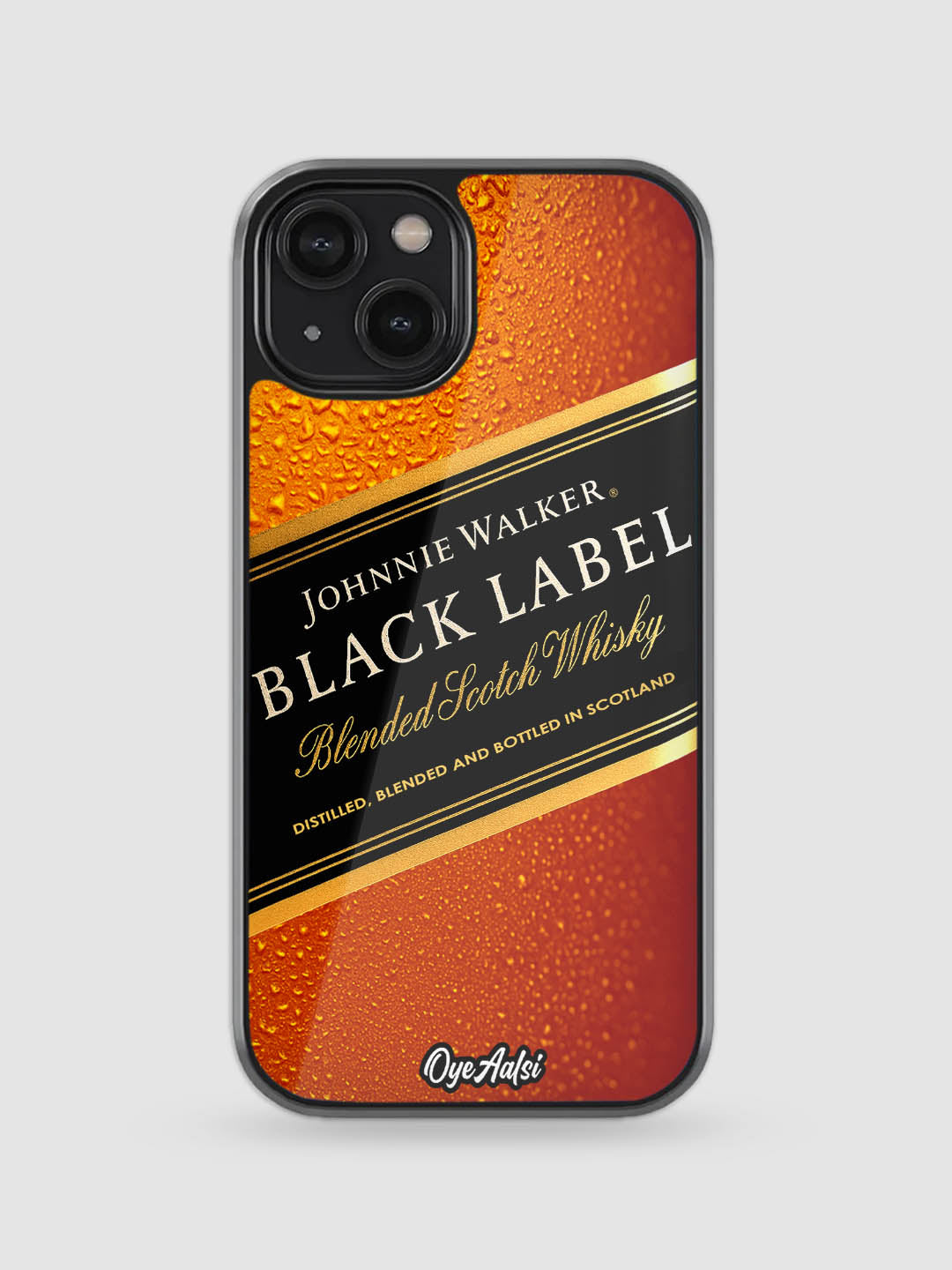 black label printed glass case for smartphones