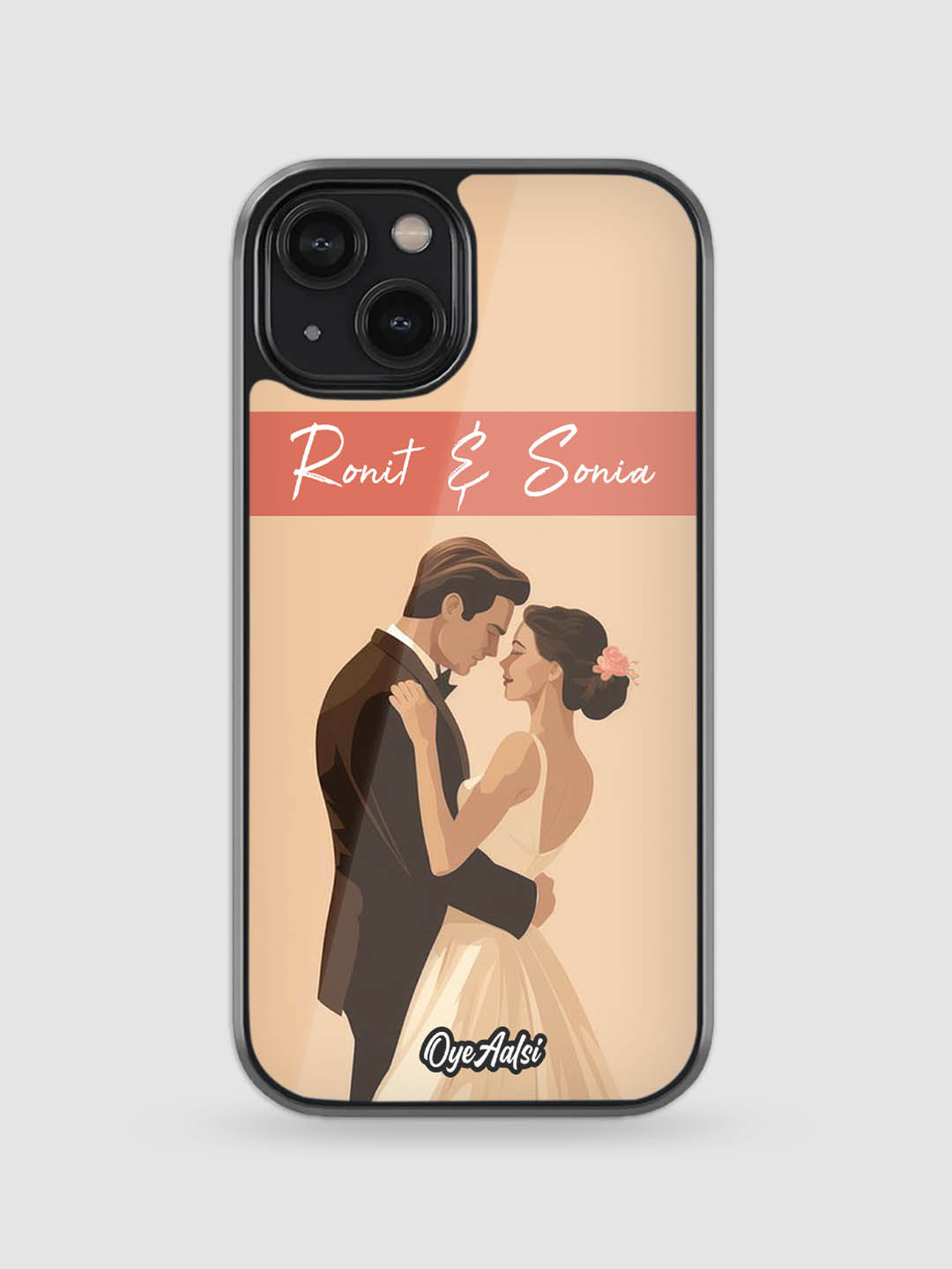 Customized Name Couple Classic Glass Case
