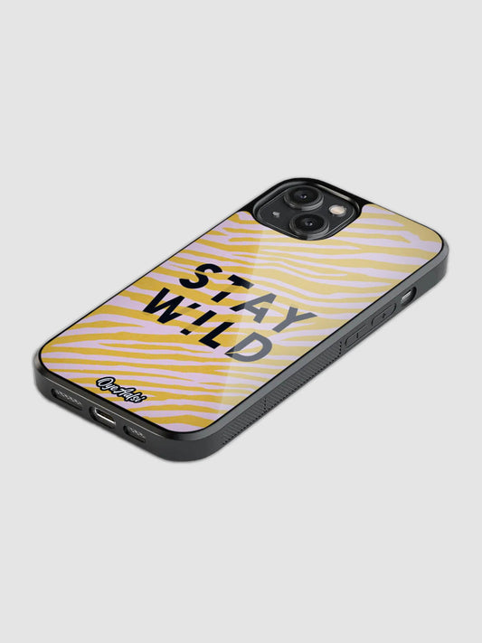 Y2K Stay Wild Quote Glass Phone Case