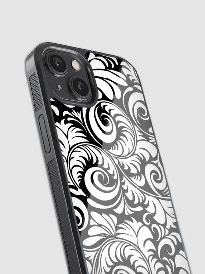 Monochrome Pattern Glass Phone Case