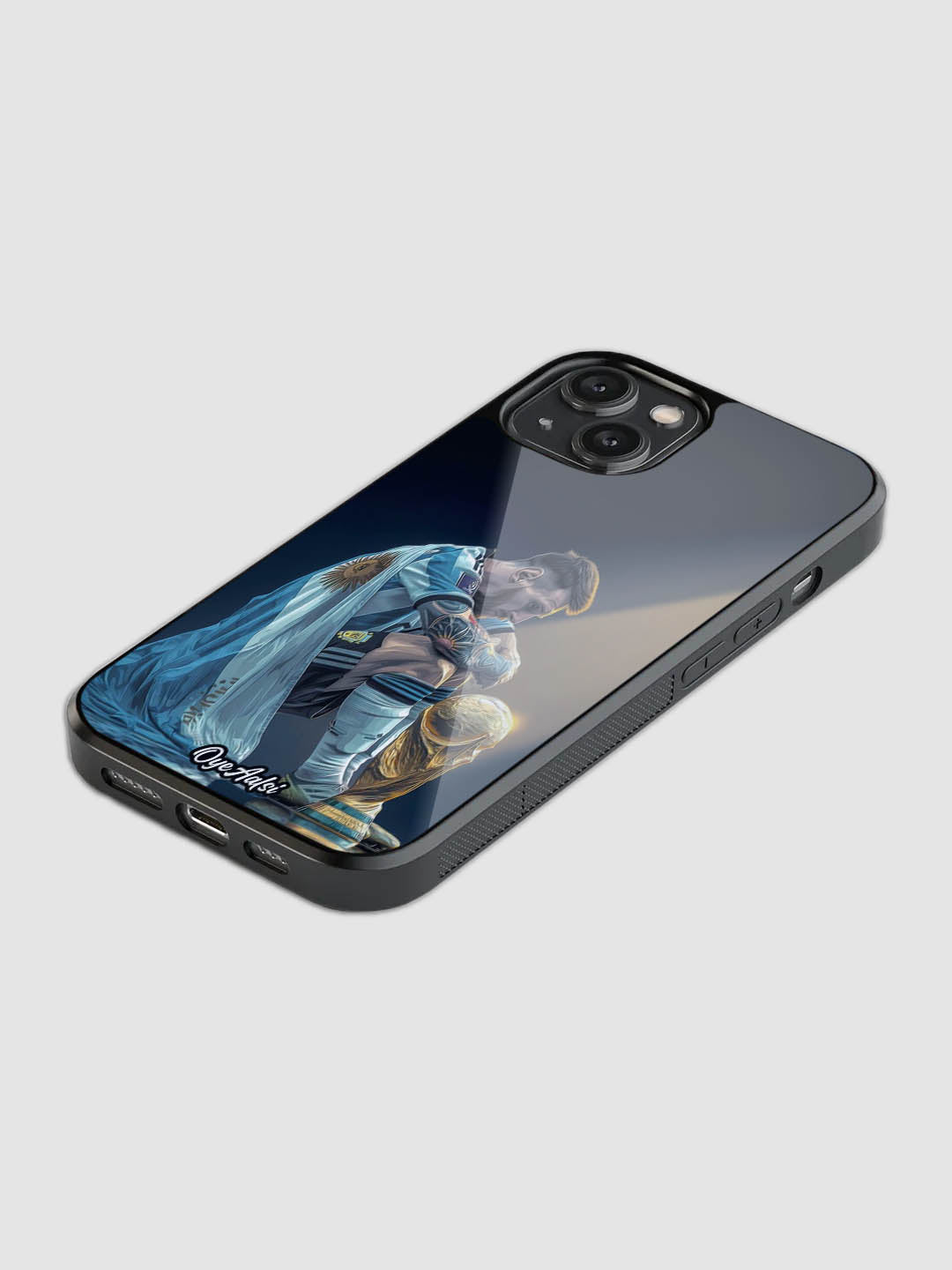 Lionel Messi World Cup Hero glass phone case with camera protection