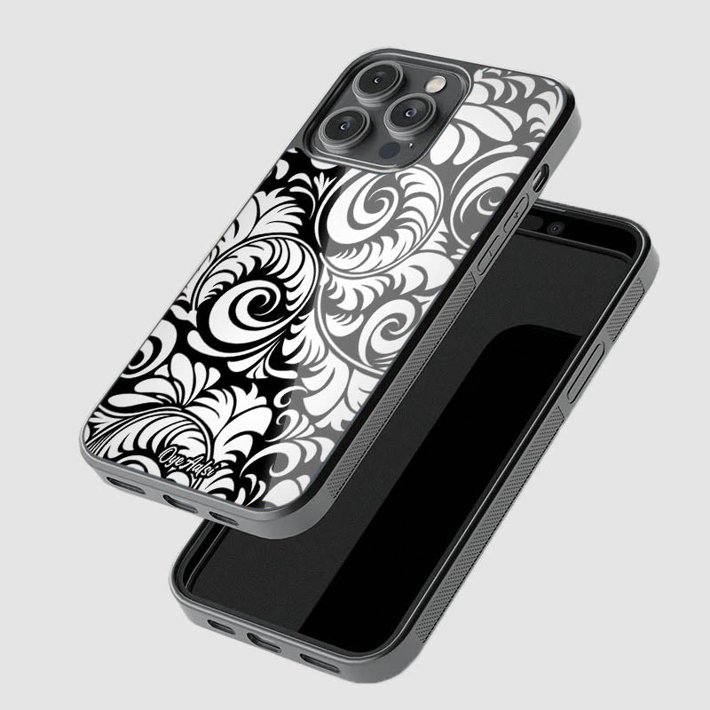 Monochrome Pattern Glass Phone Case