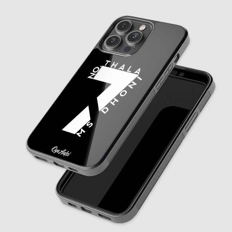 MS Dhoni Thala inspired glass phone case for cricket fans