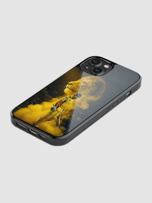 MS Dhoni Legend glass phone case with camera protection