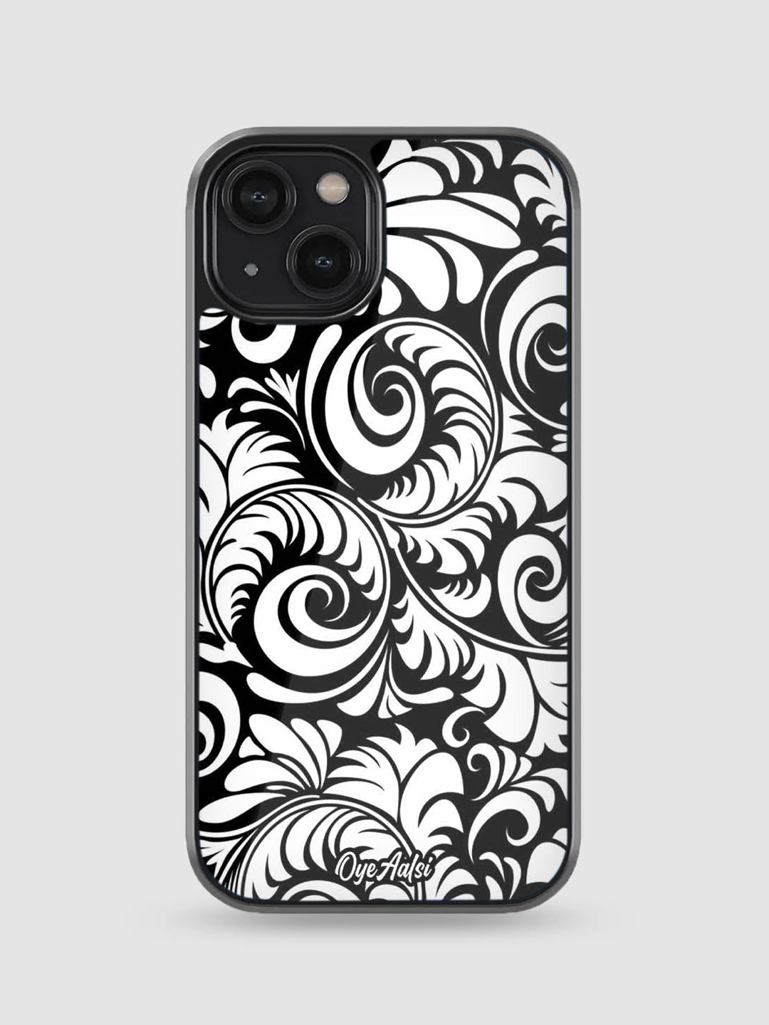 Monochrome Pattern Glass Phone Case