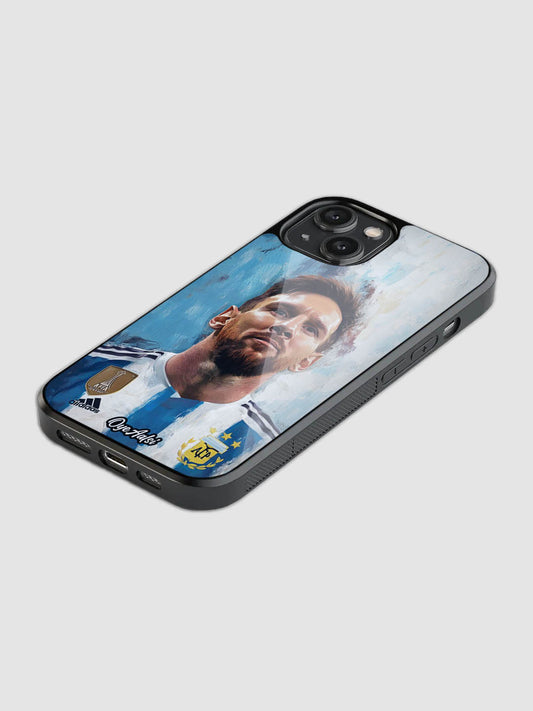 Lionel Messi The Legend glass phone case with camera protection
