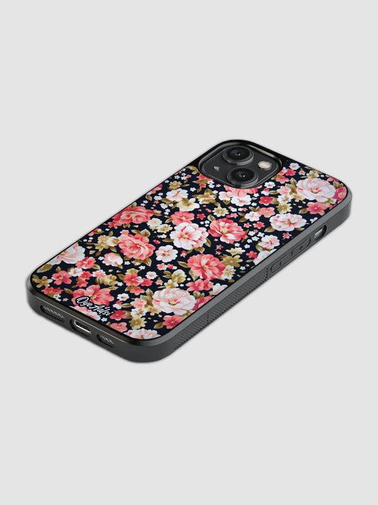 Floral Pattern Glass Phone Case