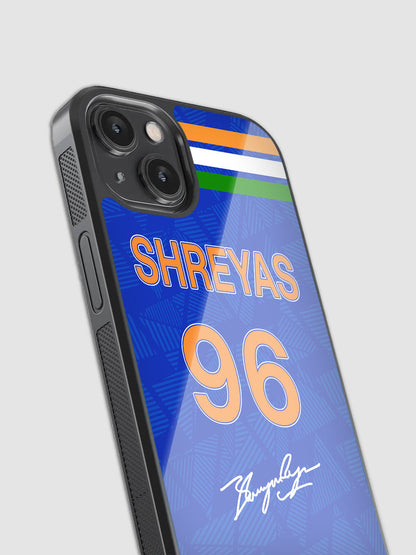 Shreyas Iyer World Cup Jersey Glass Phone Case