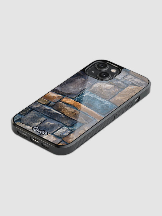 Real Stone Print Glass Phone Case