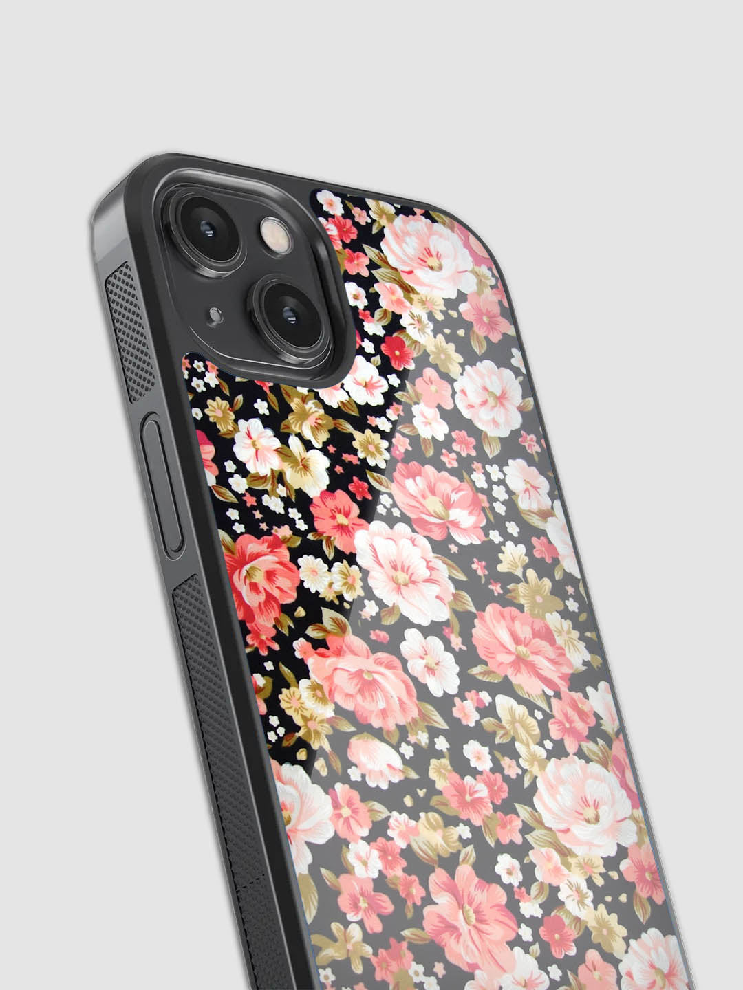 Floral Pattern Glass Phone Case