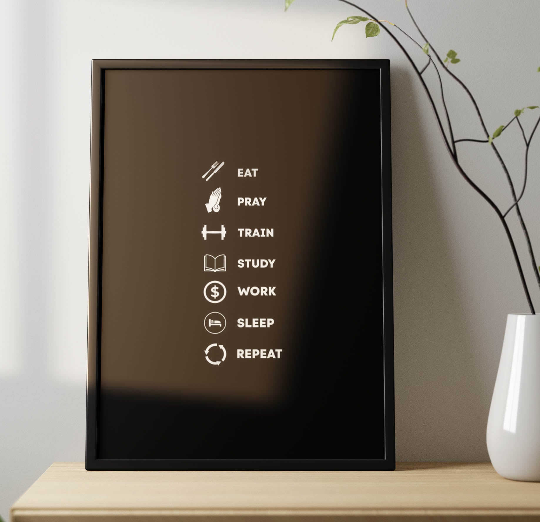 Daily Routine Poster Frame – Oye Aalsi